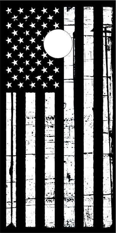 Black And White Distressed American Flag Cornhole Boards