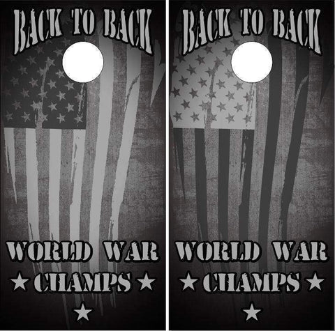 American Flag World War Champs Cornhole Boards