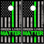 Green Lives Matter Flag Cornhole Boards