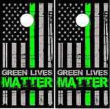 Green Lives Matter Flag Cornhole Boards