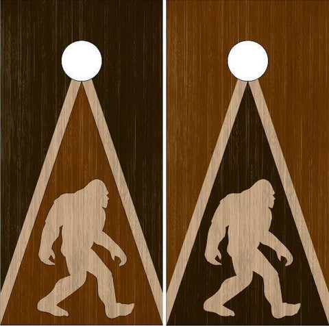 Bigfoot Stained Wood Cornhole Boards