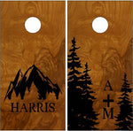 Family Name Trees Burl Cornhole Boards