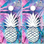 Hello Summer Beach Pineapple Cornhole Boards