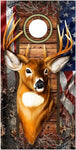 Trophy Deer Camo Flag Cornhole Boards